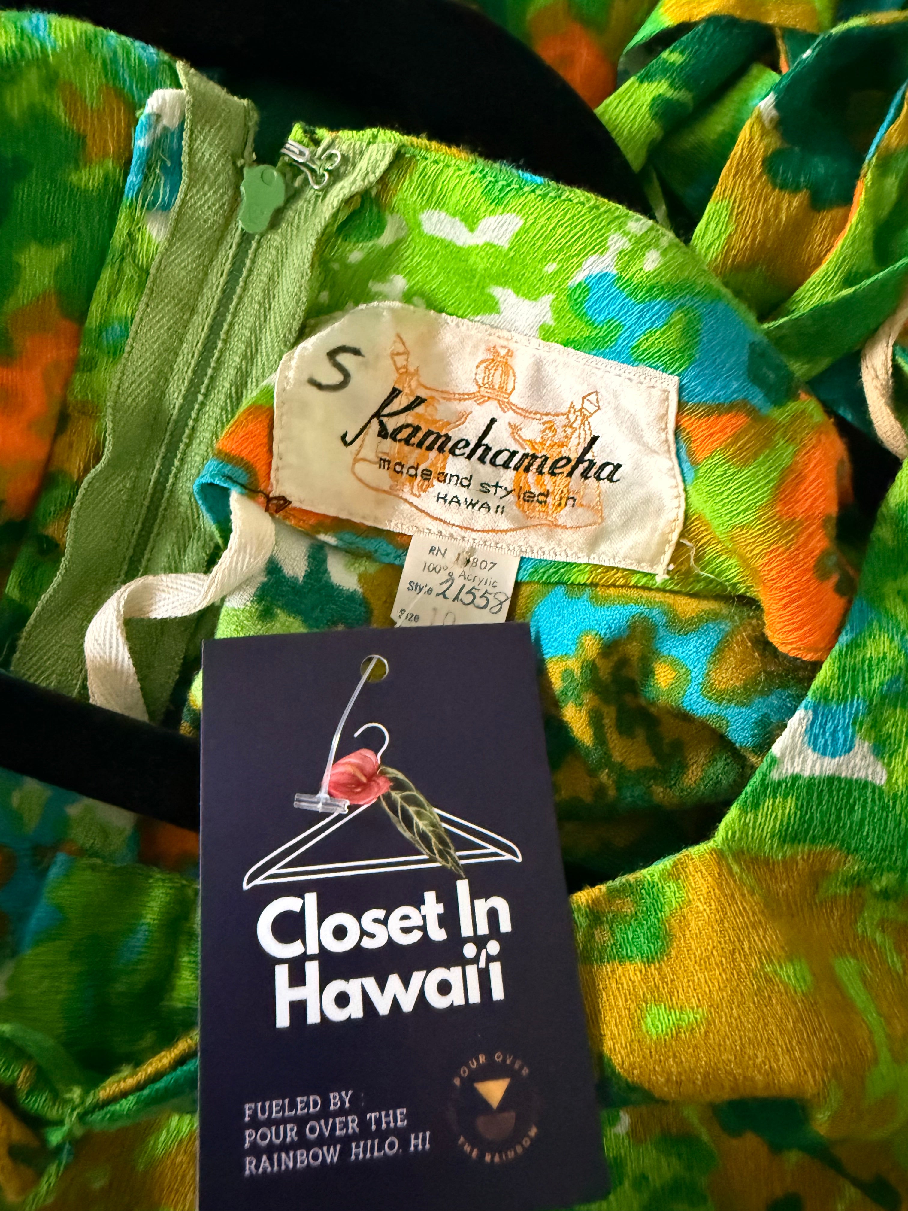 Size 10 (XS) Kamehameha Green Acrylic Dress