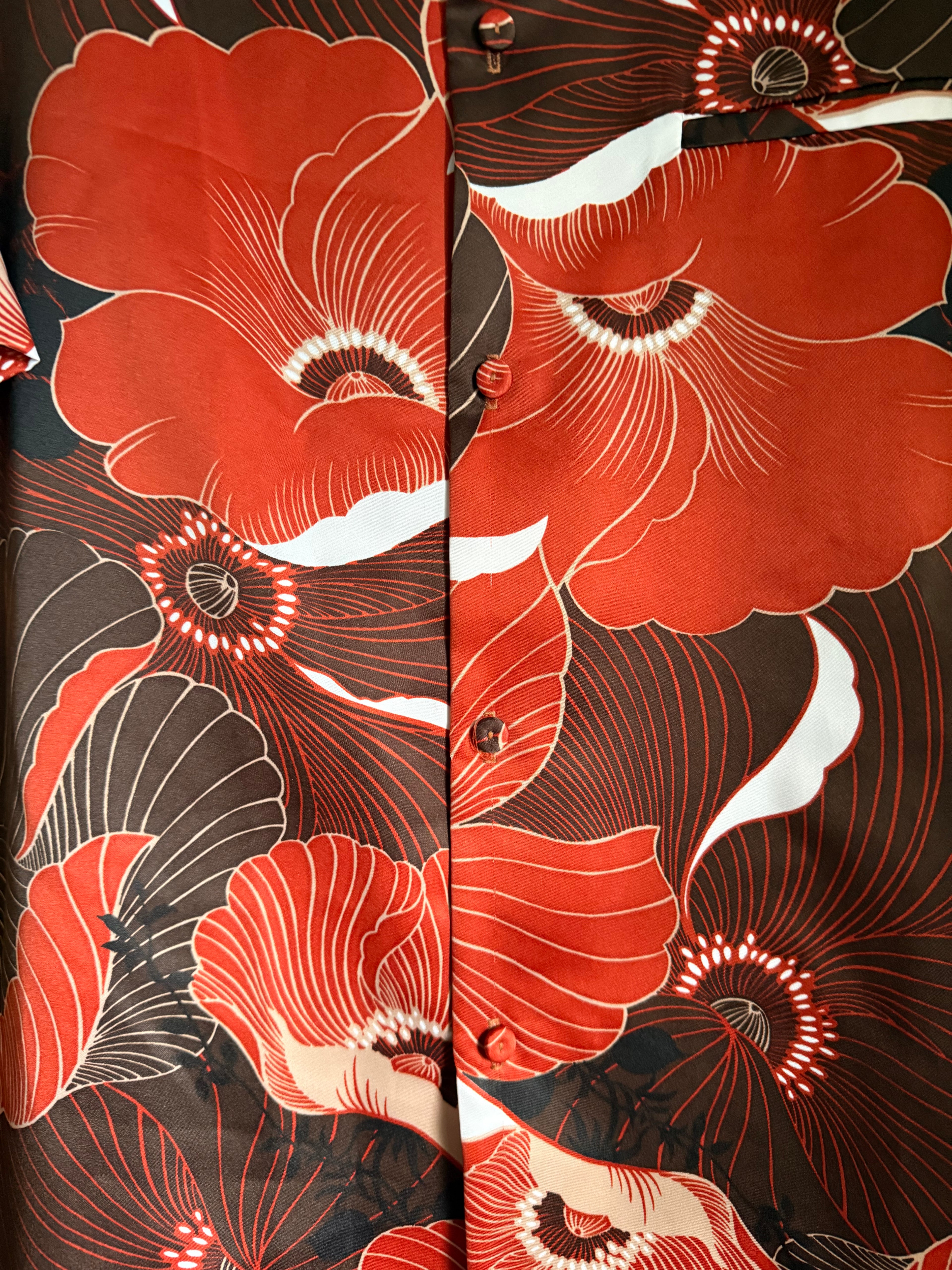 Medium Sears Hawaii Vintage 70's Red Orange Mens Polo