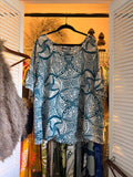 2XL Manuheali'i Blue Polynesian Print Top
